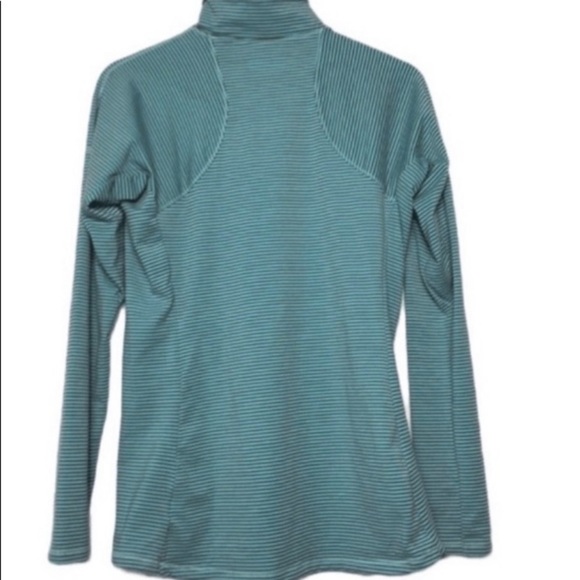 Columbia Green Striped 1/4 Zip Athletic Active Neckline Pullover Sweatshirt M - Picture 3 of 5